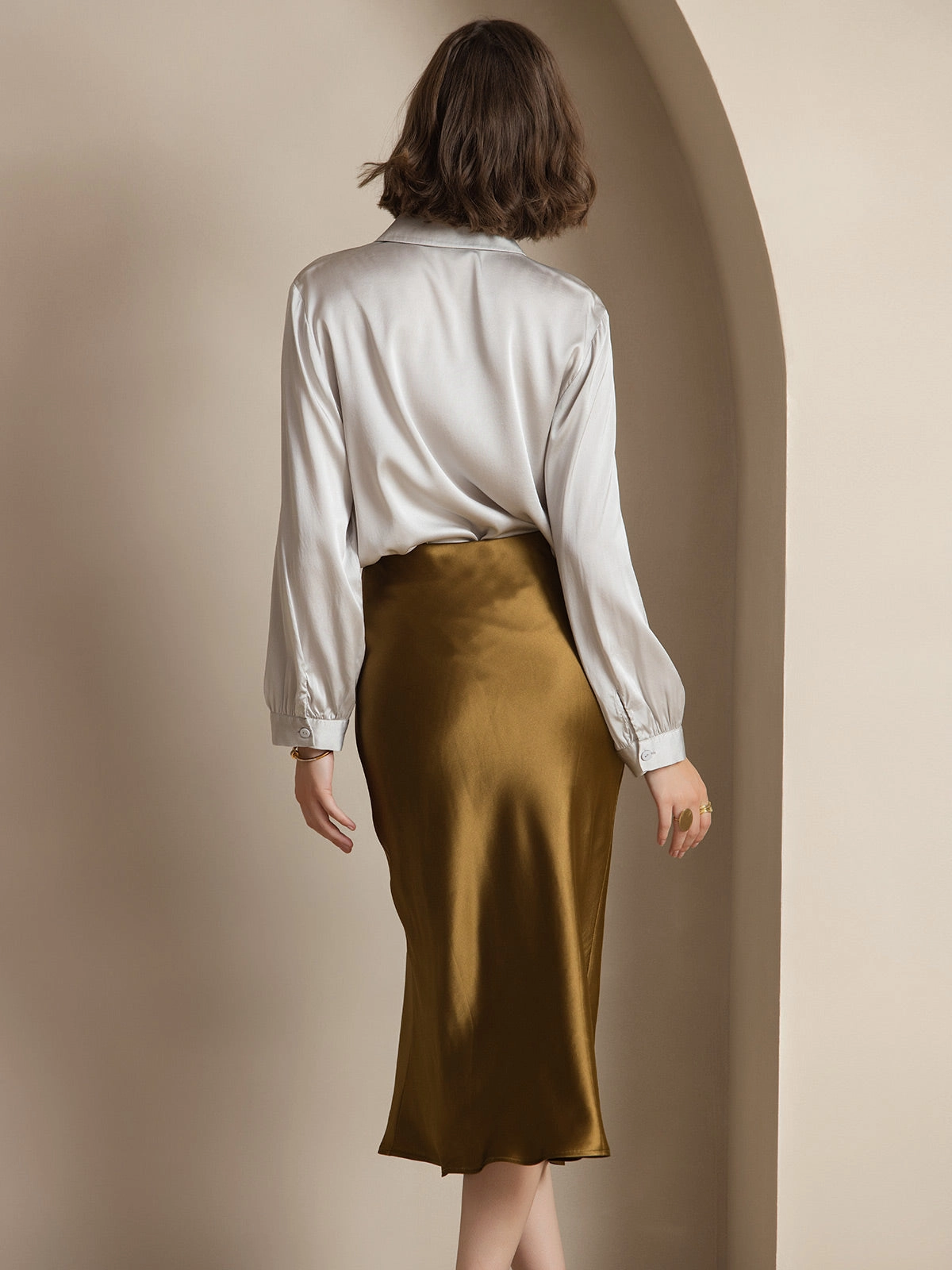 19Momme Pure Silk Classic Elegant Skirt