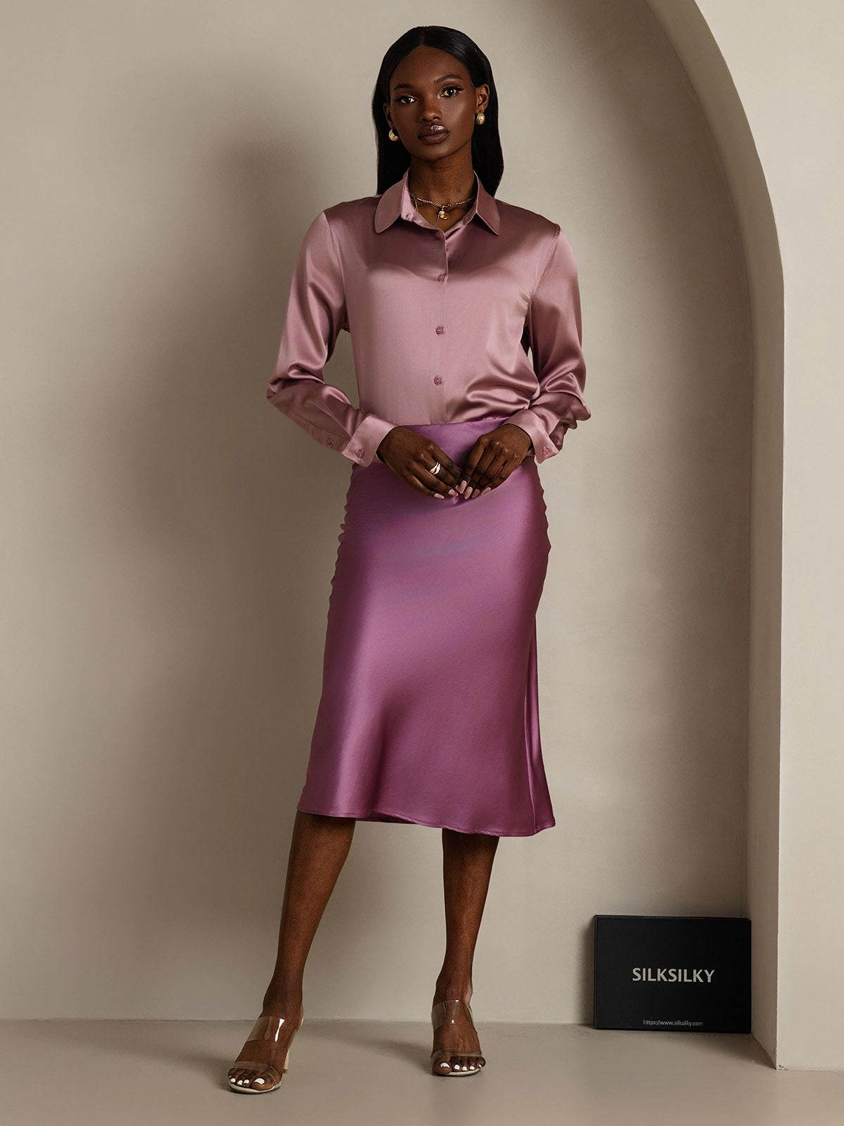 19Momme Pure Silk Classic Elegant Skirt