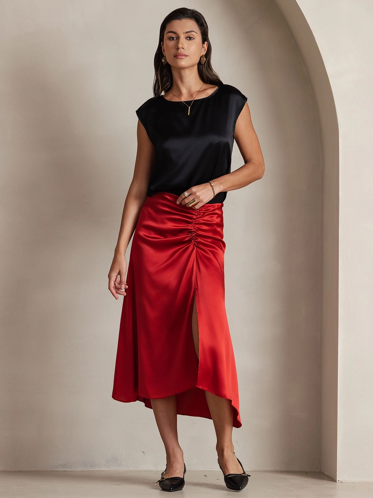 19Momme Silk Cap Sleeve Blouse