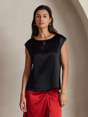 19Momme Silk Cap Sleeve Blouse