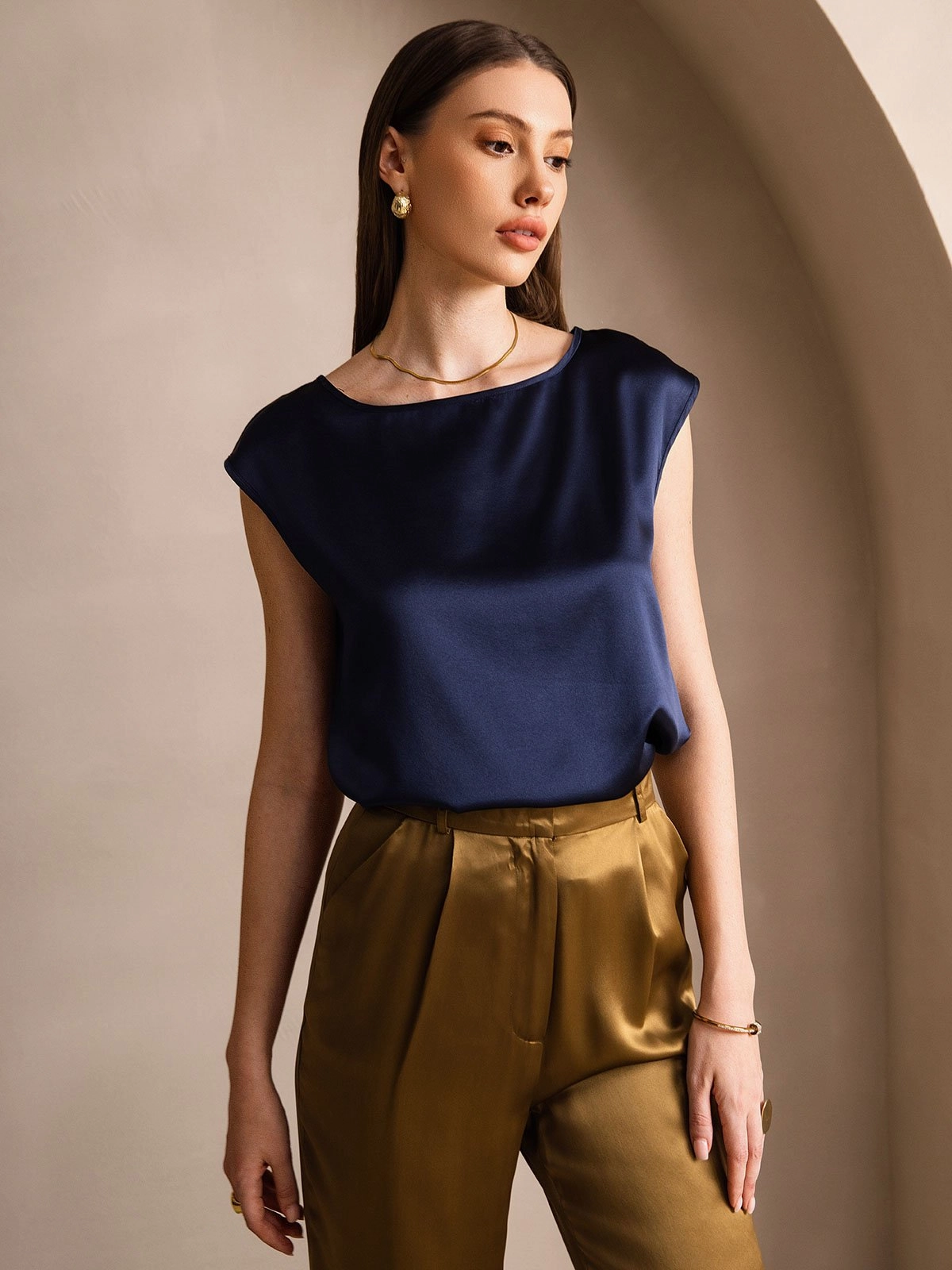 19Momme Silk Cap Sleeve Blouse