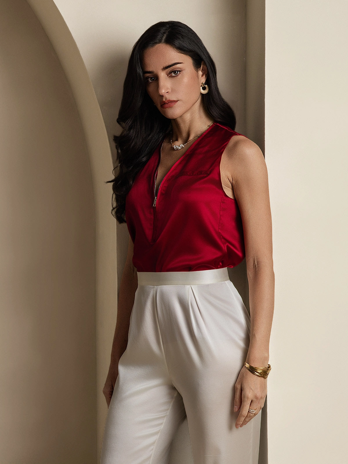 19Momme Silk Casual Wide Leg Pants