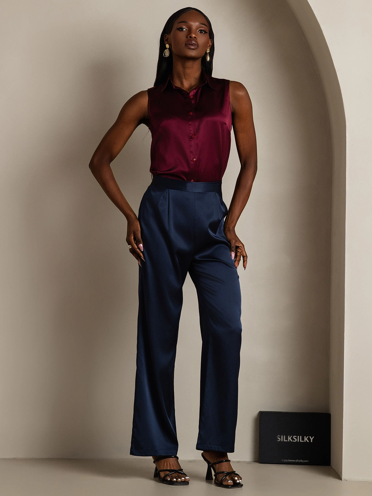 19Momme Silk Casual Wide Leg Pants