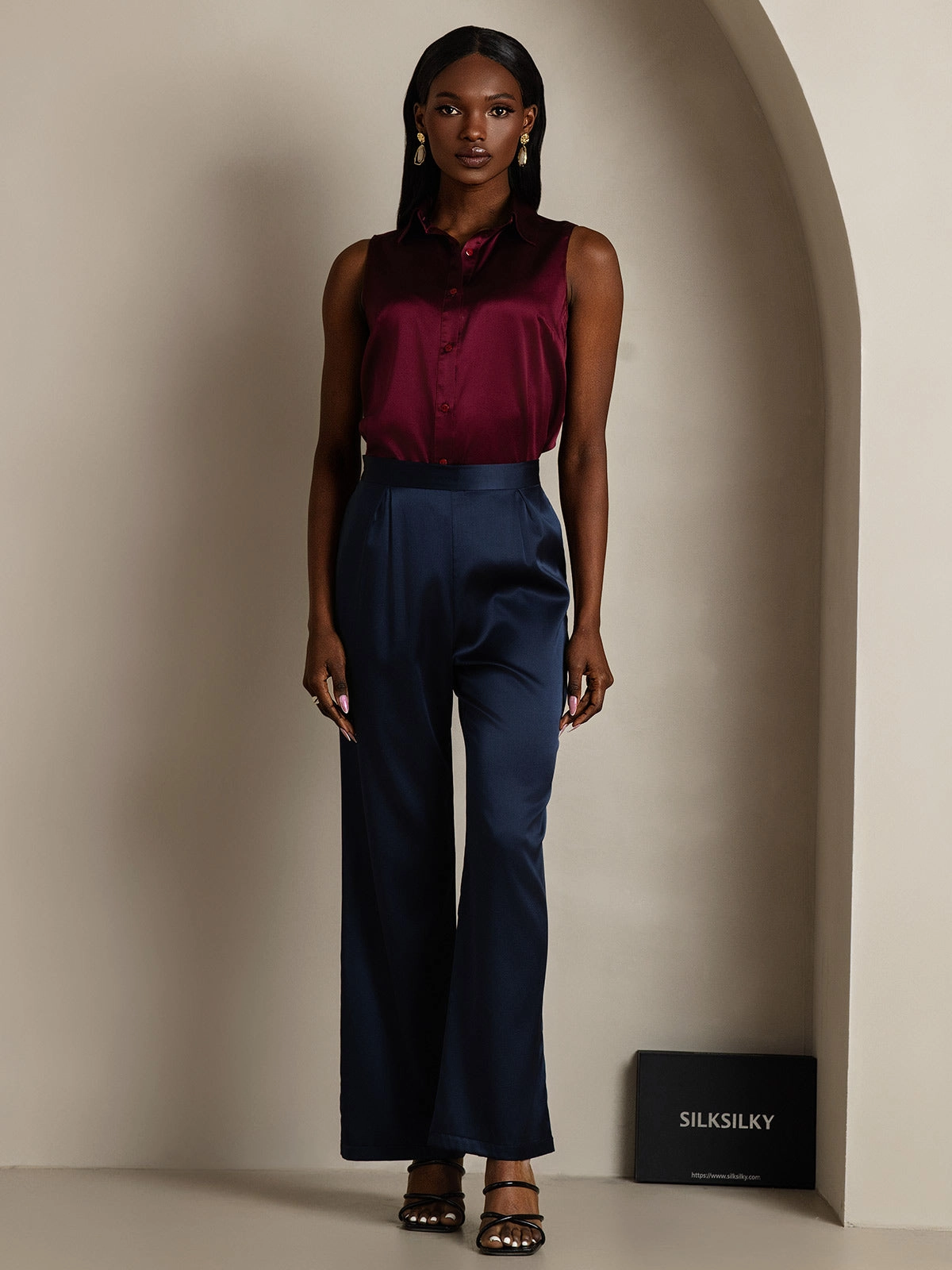 19Momme Silk Casual Wide Leg Pants