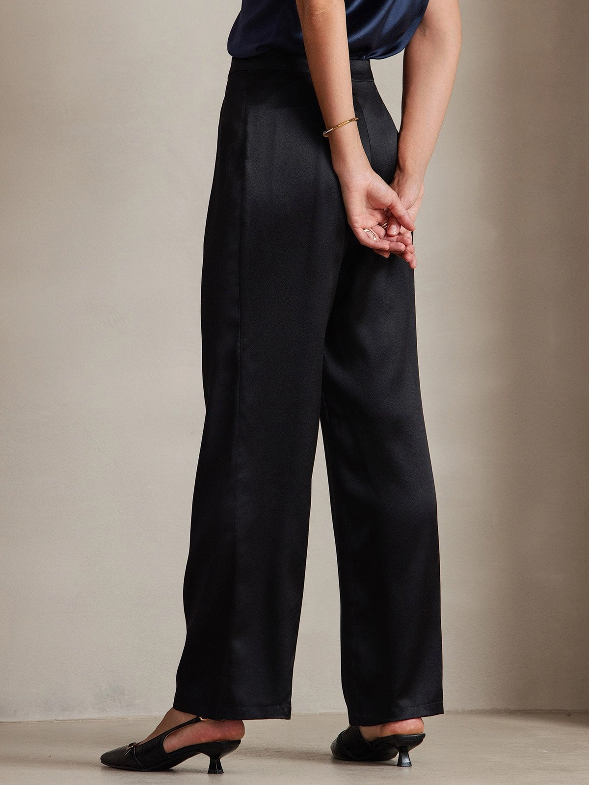 19Momme Silk Casual Wide Leg Pants
