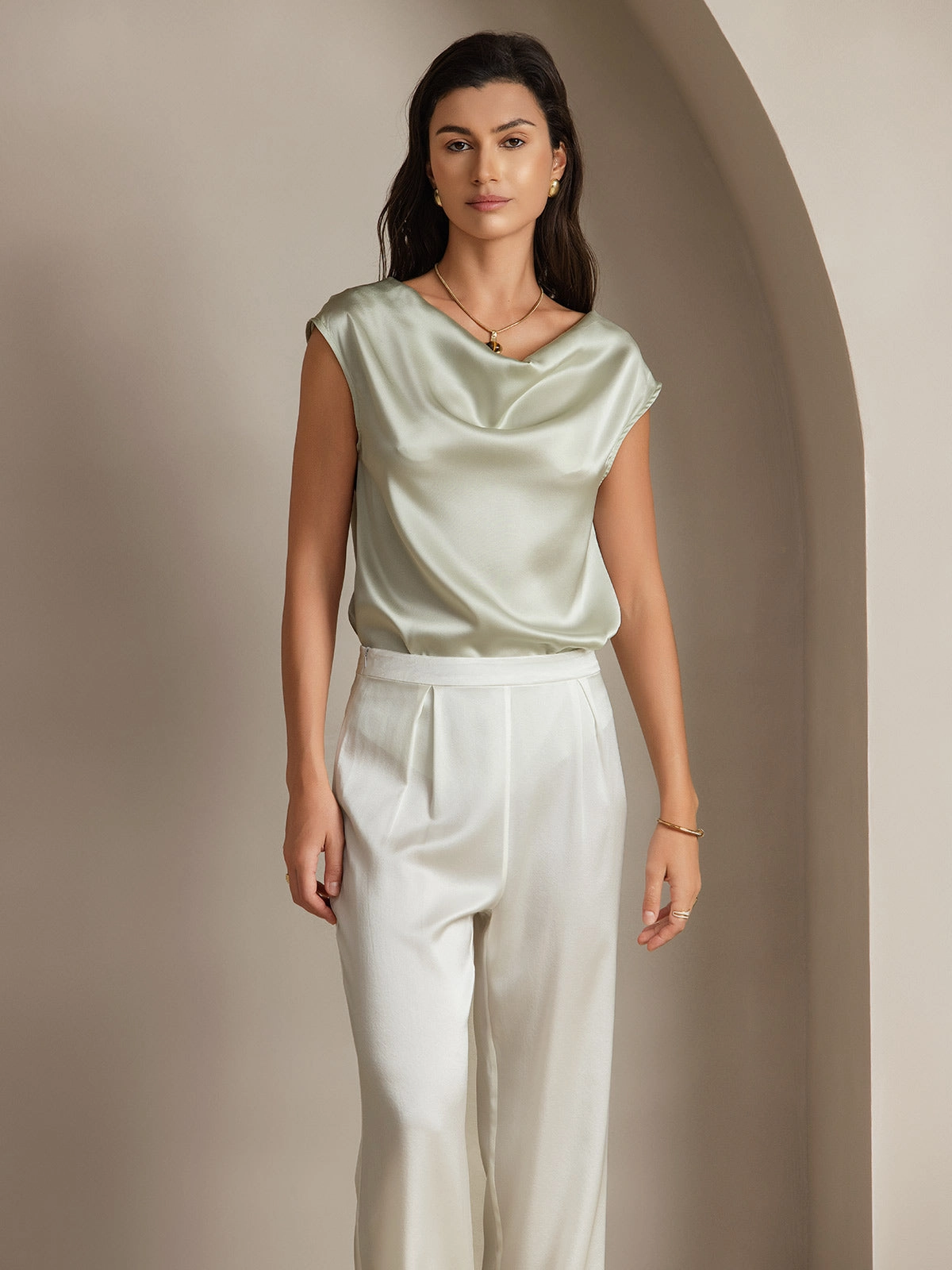 19Momme Silk Relaxed Wide Leg Pants