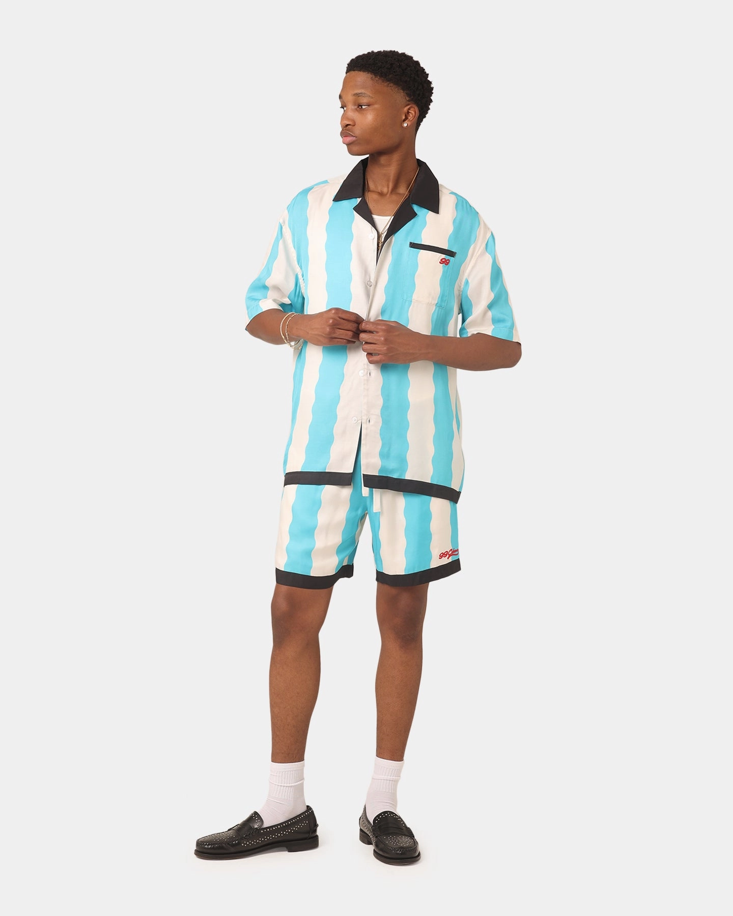 99 Cabana Bowling Shorts Light Blue/Off White