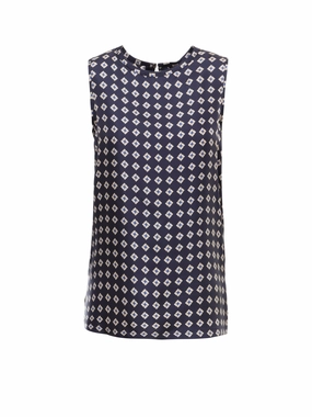 'S Max Mara Sleeveless Printed Twill Top