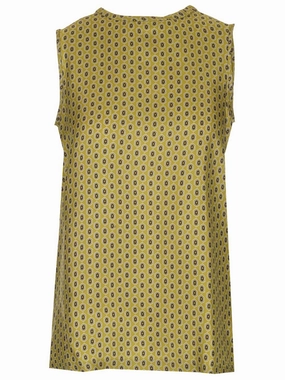 'S Max Mara Sleeveless Printed Twill Top