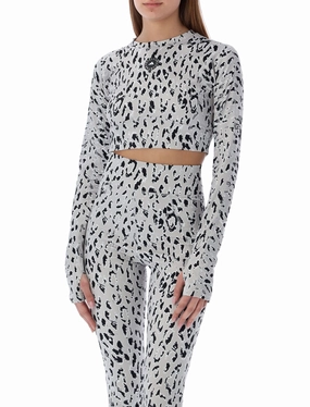 Adidas By Stella McCartney Leopard Pattern Cropped Top
