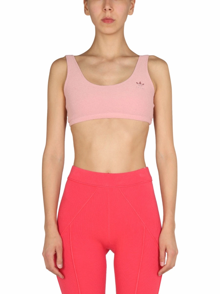 Adidas Originals Logo Embroidered  Cropped Top