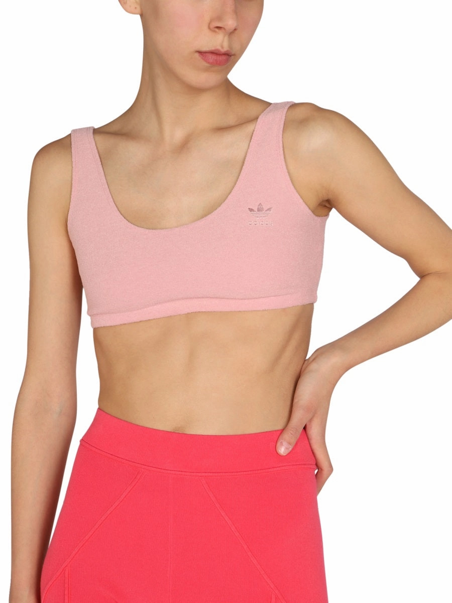 Adidas Originals Logo Embroidered  Cropped Top