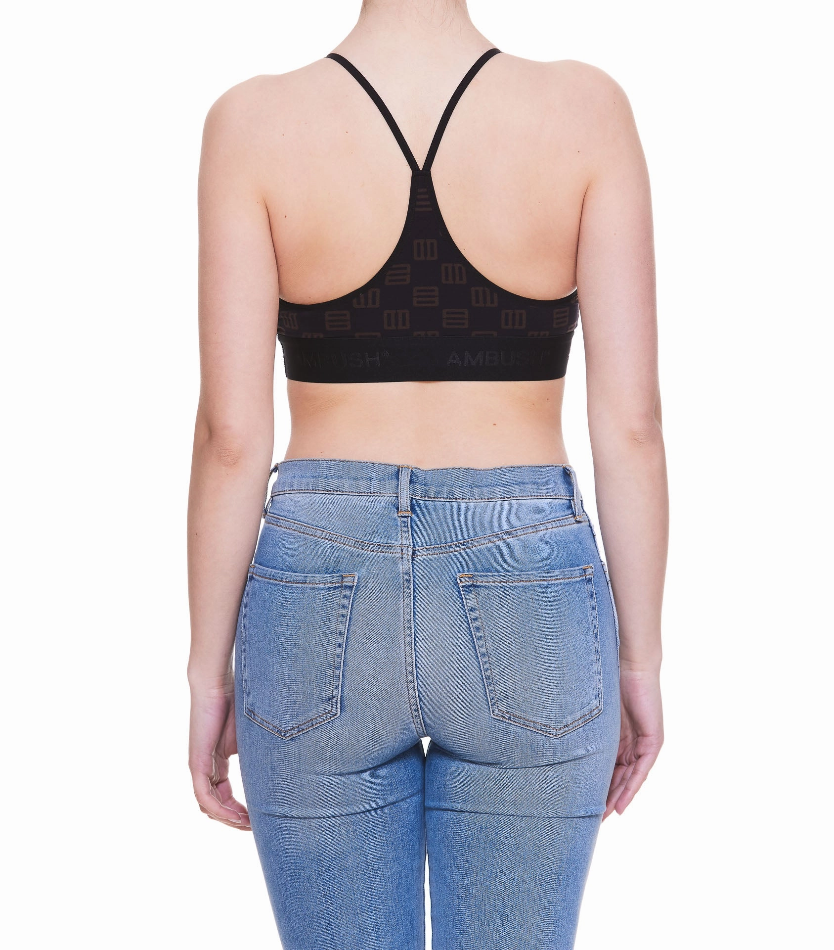 Ambush Monogram-Print Cropped Bra Top
