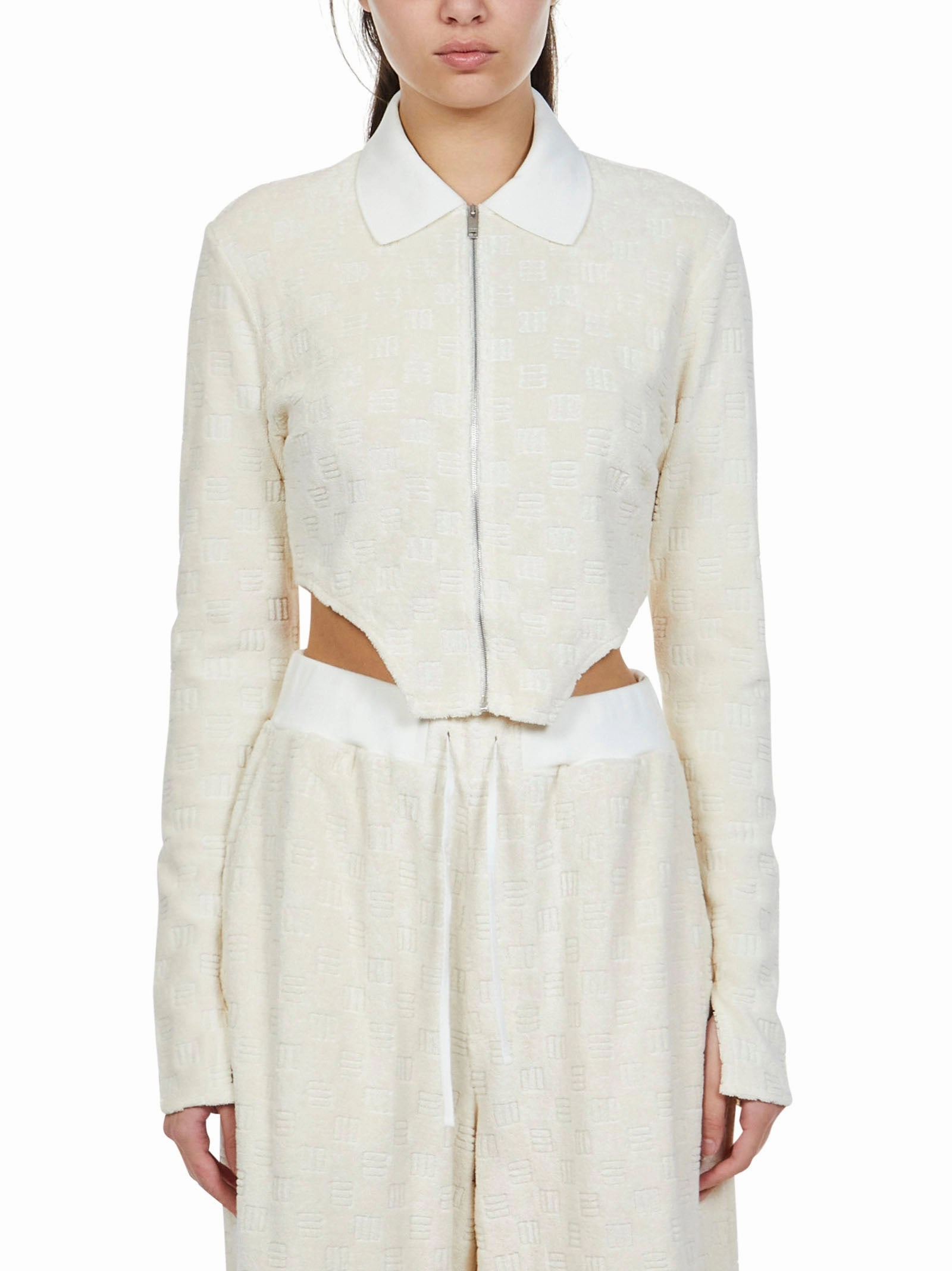 Ambush Monogram Zipped Cropped Top