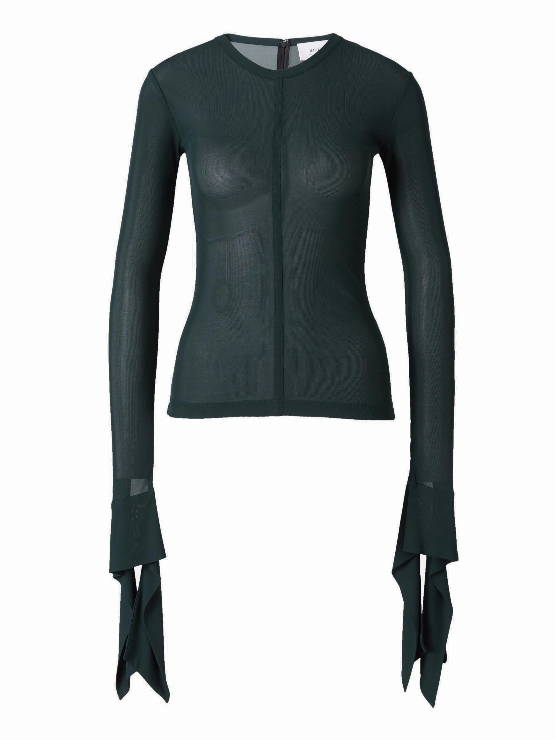 AMI Bell-Cuff Cropped Top