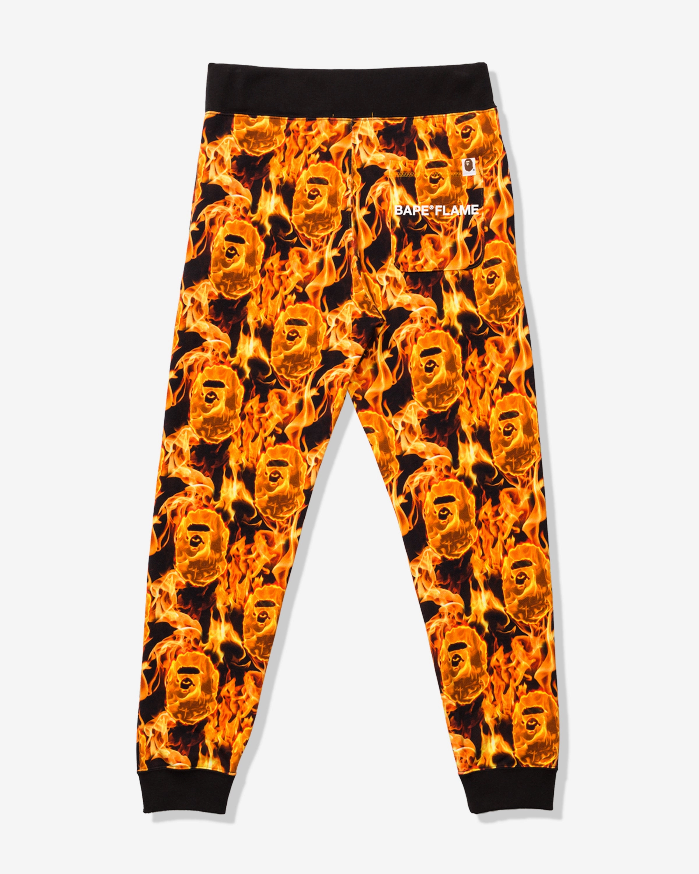 BAPE FLAME SLIM SWEAT PANTS - ORANGE
