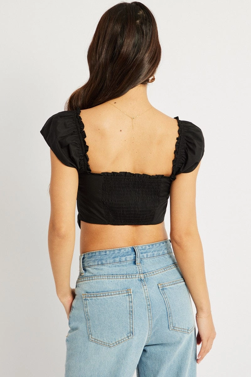 Black Corset Top Short Sleeve