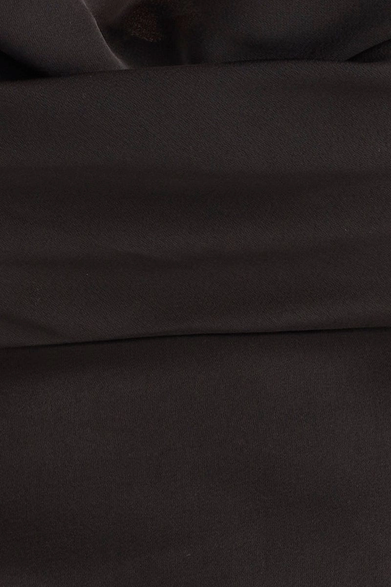 Black Scarf Top Short Sleeve Crop