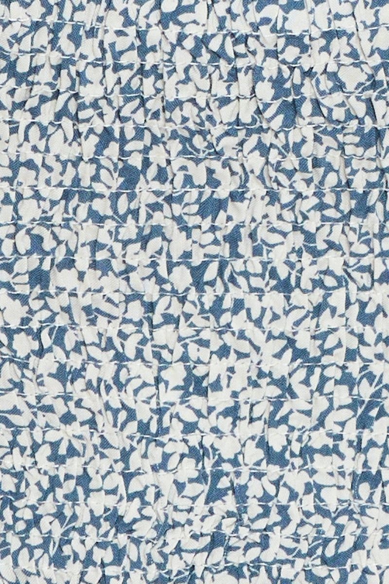 Ditsy Print Crop Top Short Sleeve