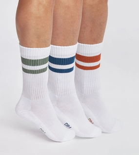 EcoDim Sport Green White Pack of 3 pairs of men's cotton socks