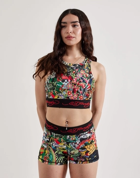 Ed Hardy Tattoo Collage Fitted Tank Top