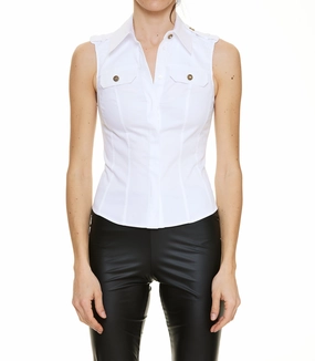 Elisabetta Franchi Pocket Detailed Sleeveless Shirt
