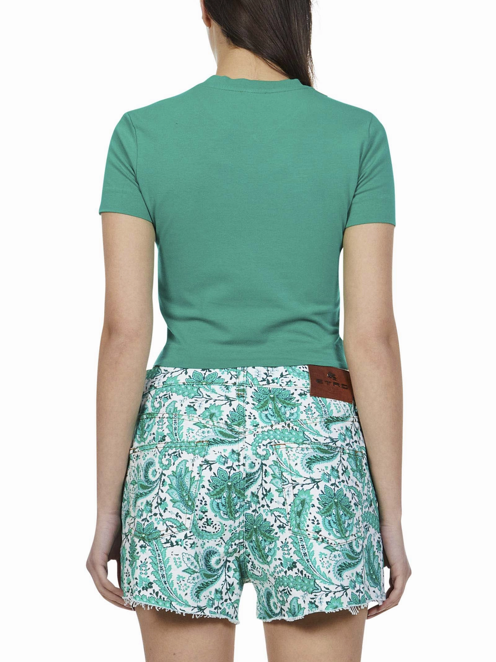Etro Logo Printed Cropped T-Shirt