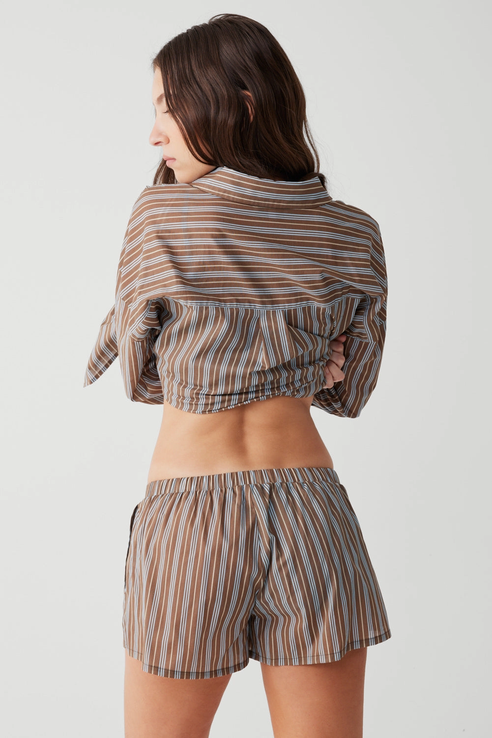 Farmhouse Striped Mini Short - Ocean Stone