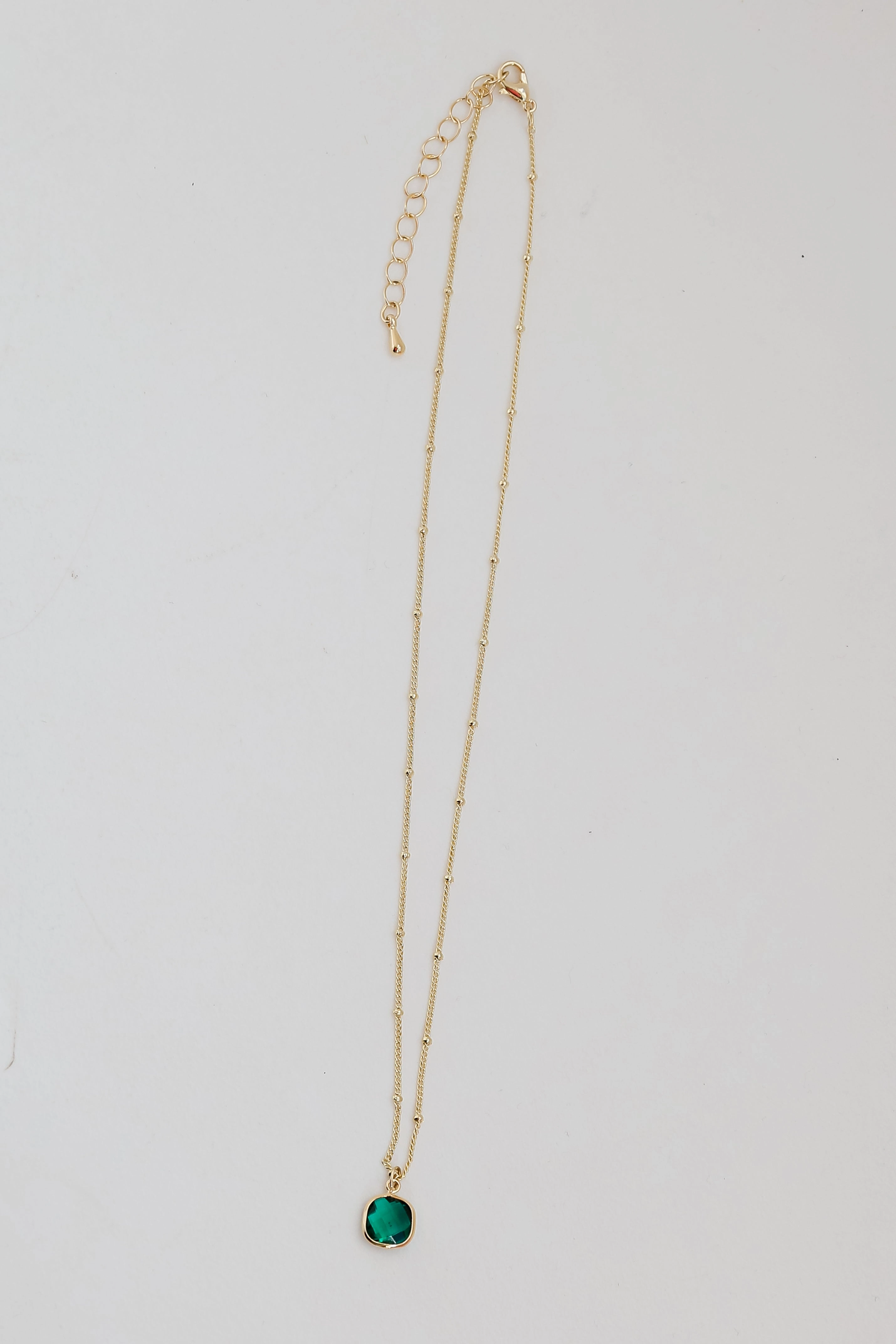 FINAL SALE - Cara Gold Emerald Charm Necklace