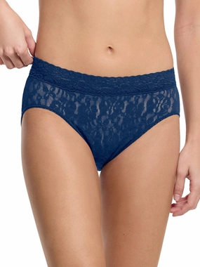 Flora Lace French Brief Night Owl Blue
