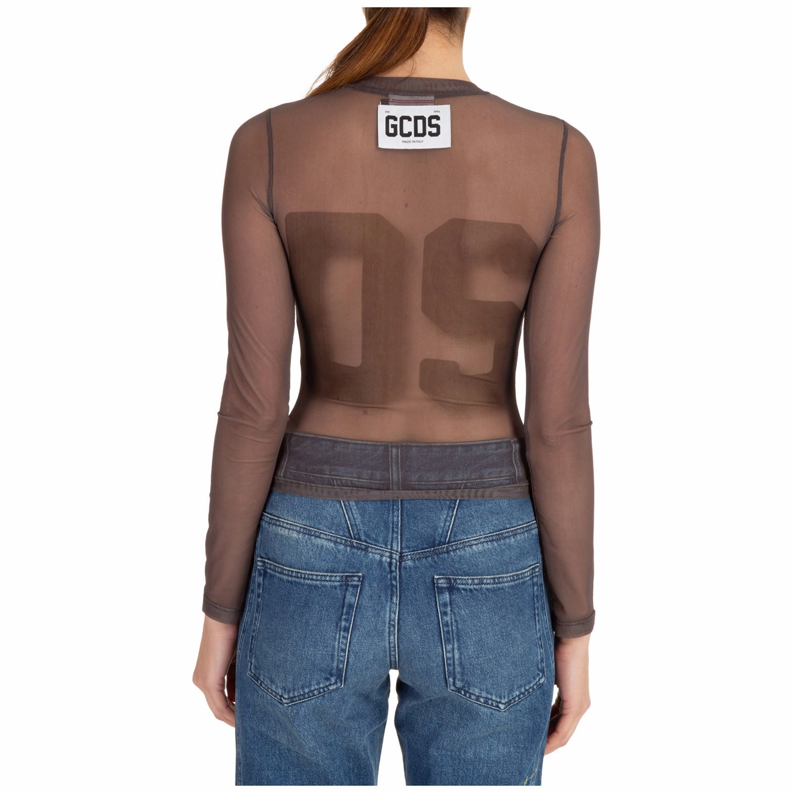 GCDS Crewneck Cropped Maxi Logo Top