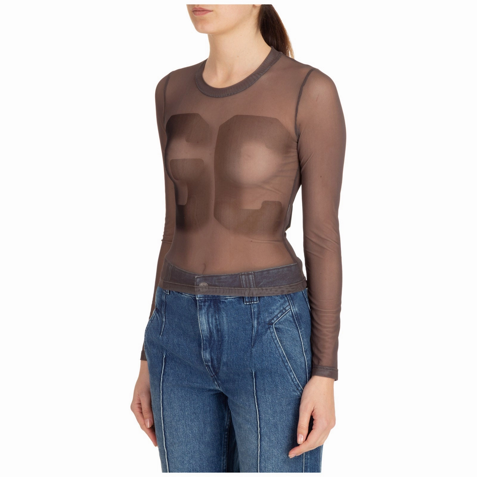 GCDS Crewneck Cropped Maxi Logo Top