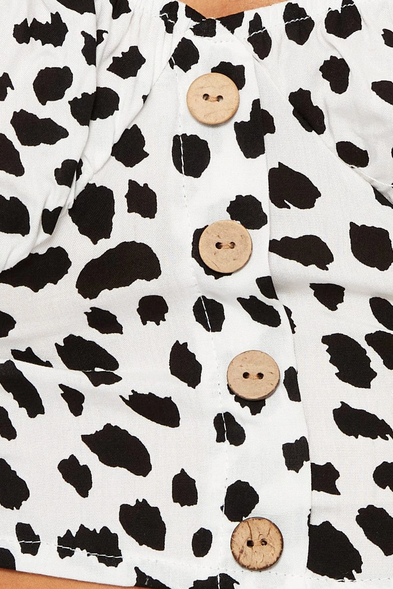 Geo Print Long Sleeve Geo Print Semi Crop Top
