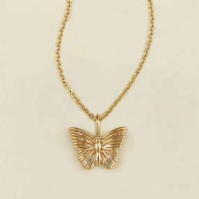 Gold Vermeil Butterfly Pendant Necklace