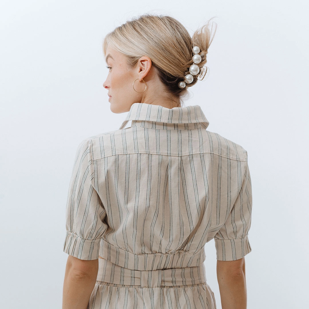 High Seas Buttoned Crop