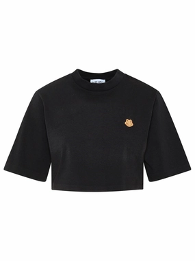 Kenzo Tiger Embroidered Cropped T-Shirt