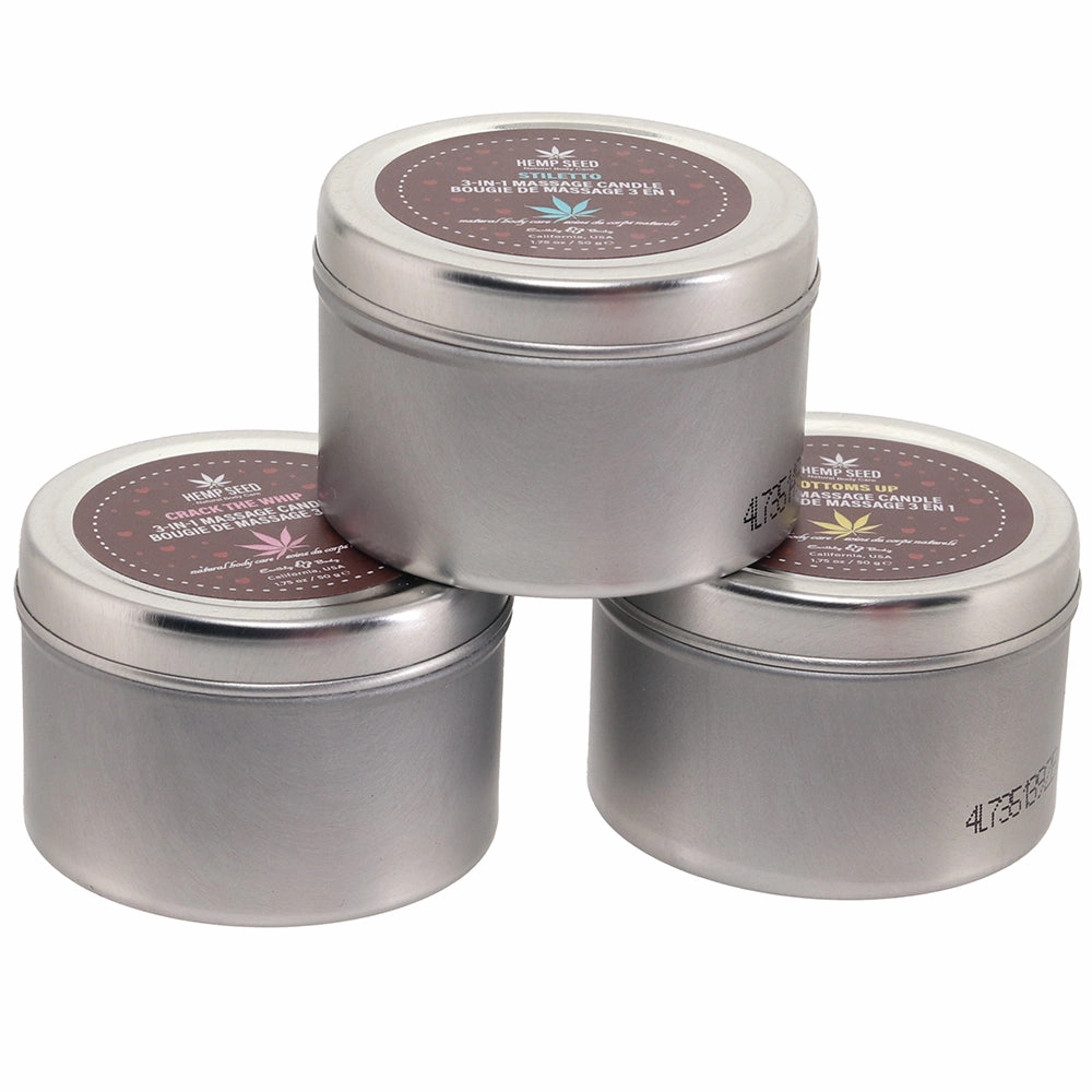 Lover's 3-in-1 Massage Candle Trio in 3 x 1.75oz/50g