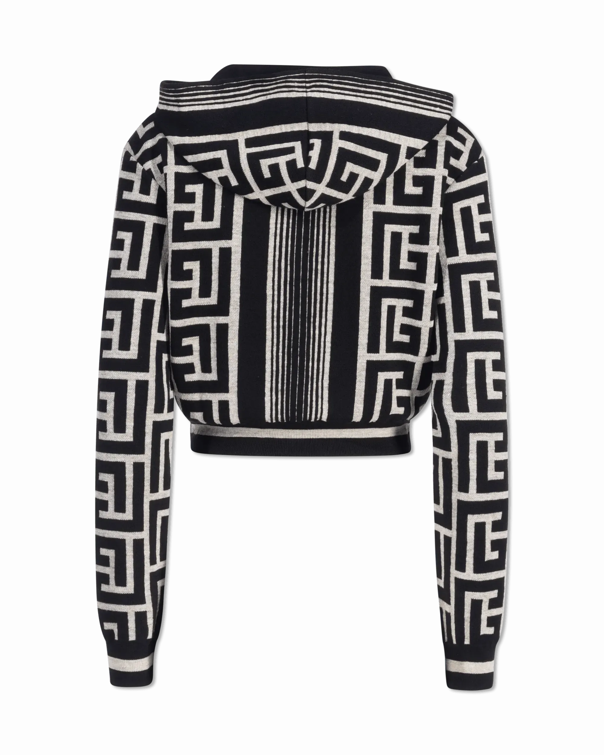Maxi Monogram Cropped Knit Hoodie