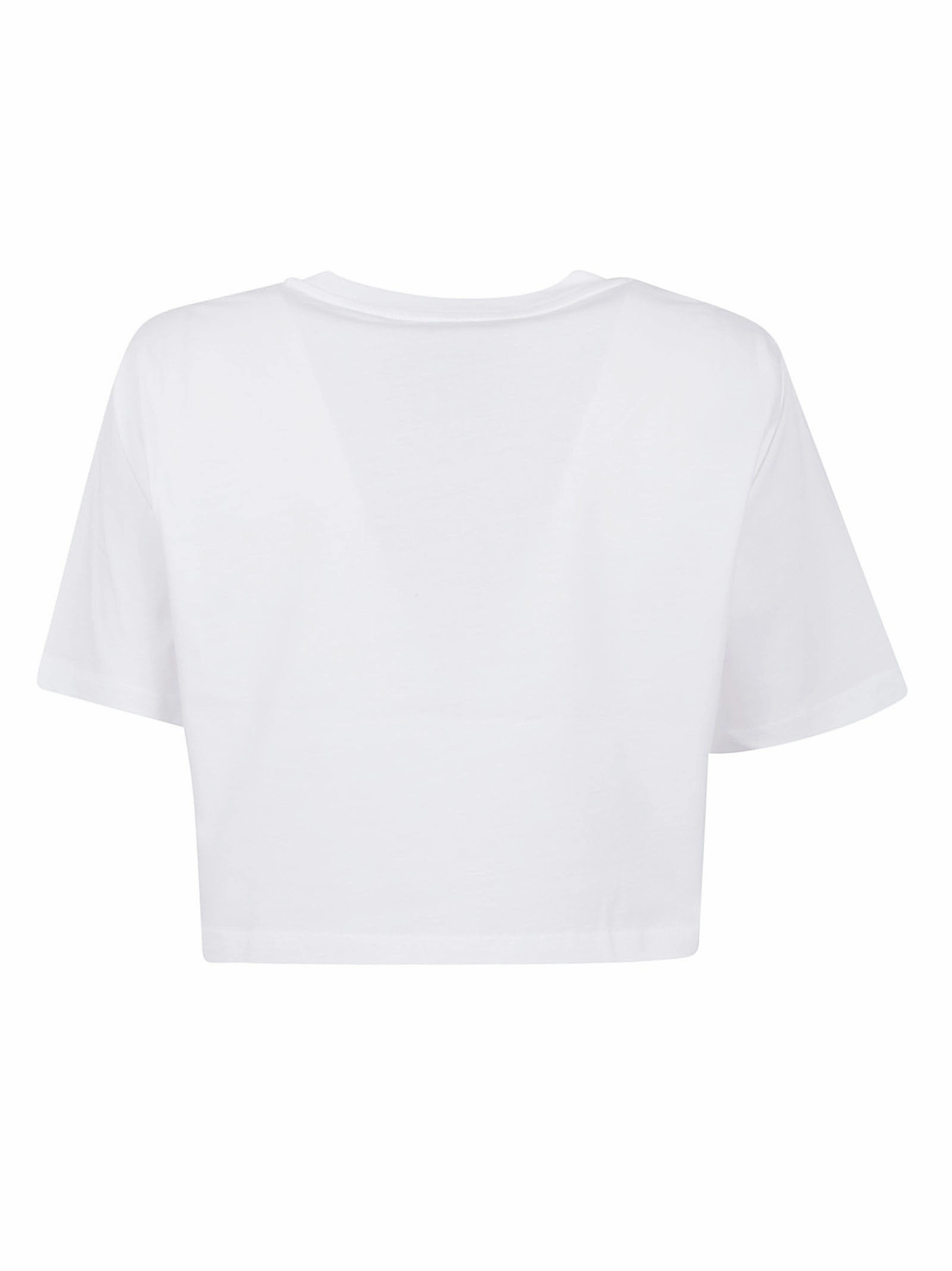 Moschino Logo Printed Crewneck Cropped T-Shirt