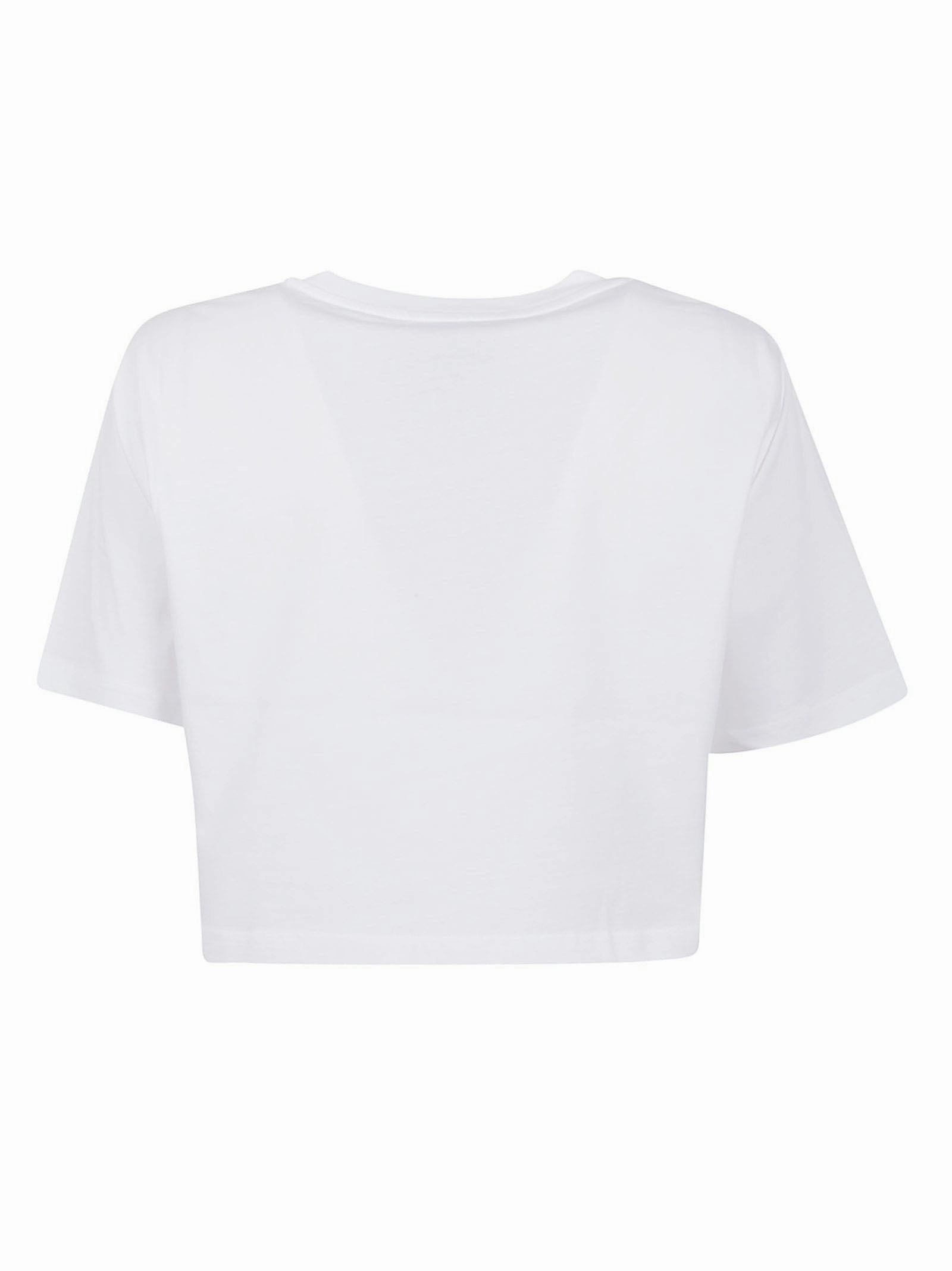 Moschino Logo Printed Crewneck Cropped T-Shirt