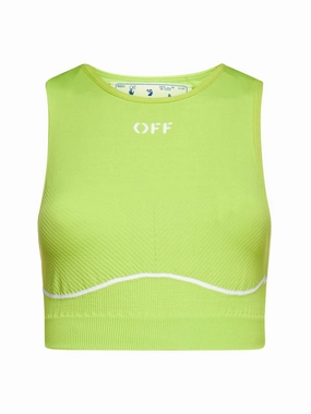Off-White Logo Embroidered Sleeveless Cropped Top
