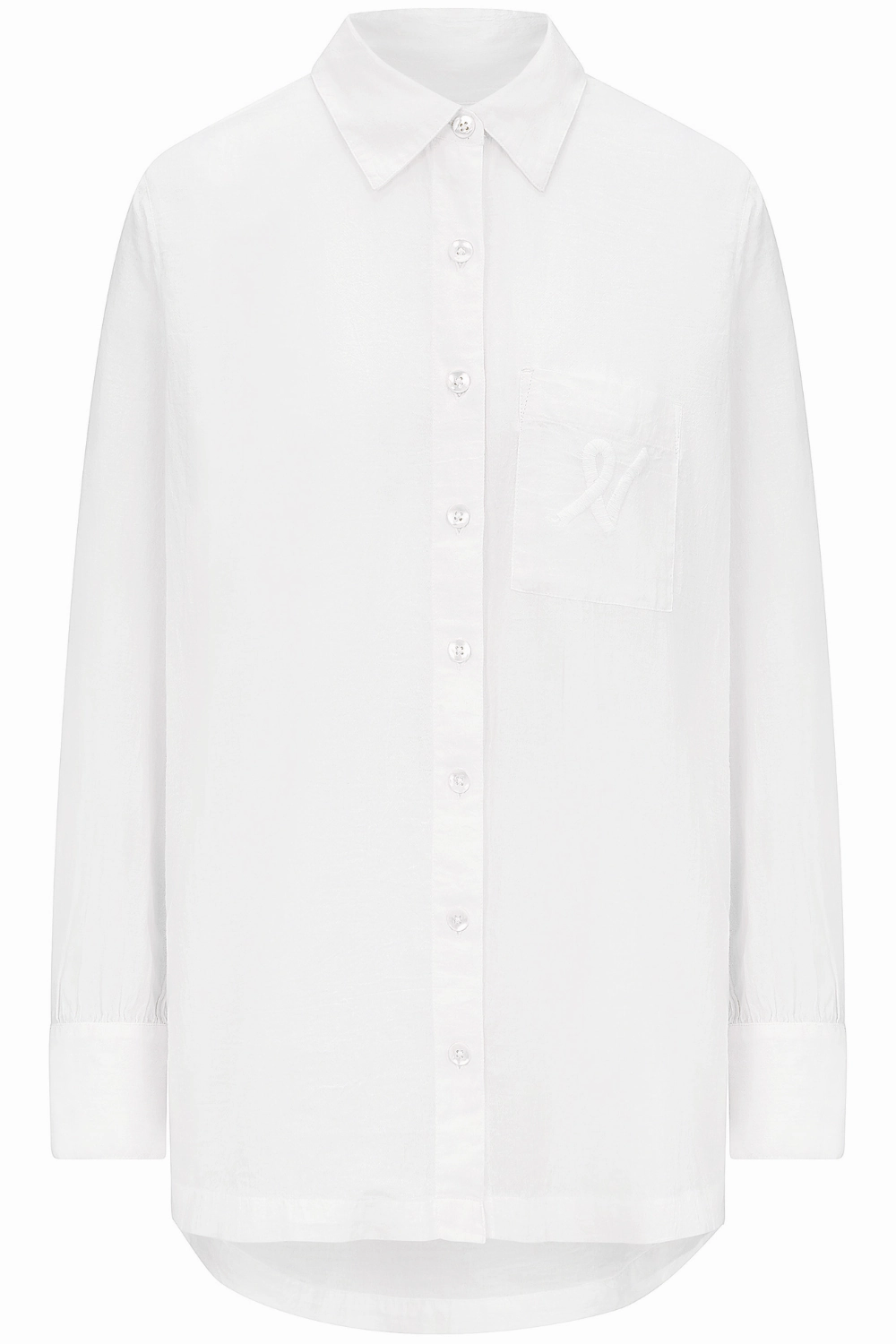 Organic Cotton PJ Shirt in White