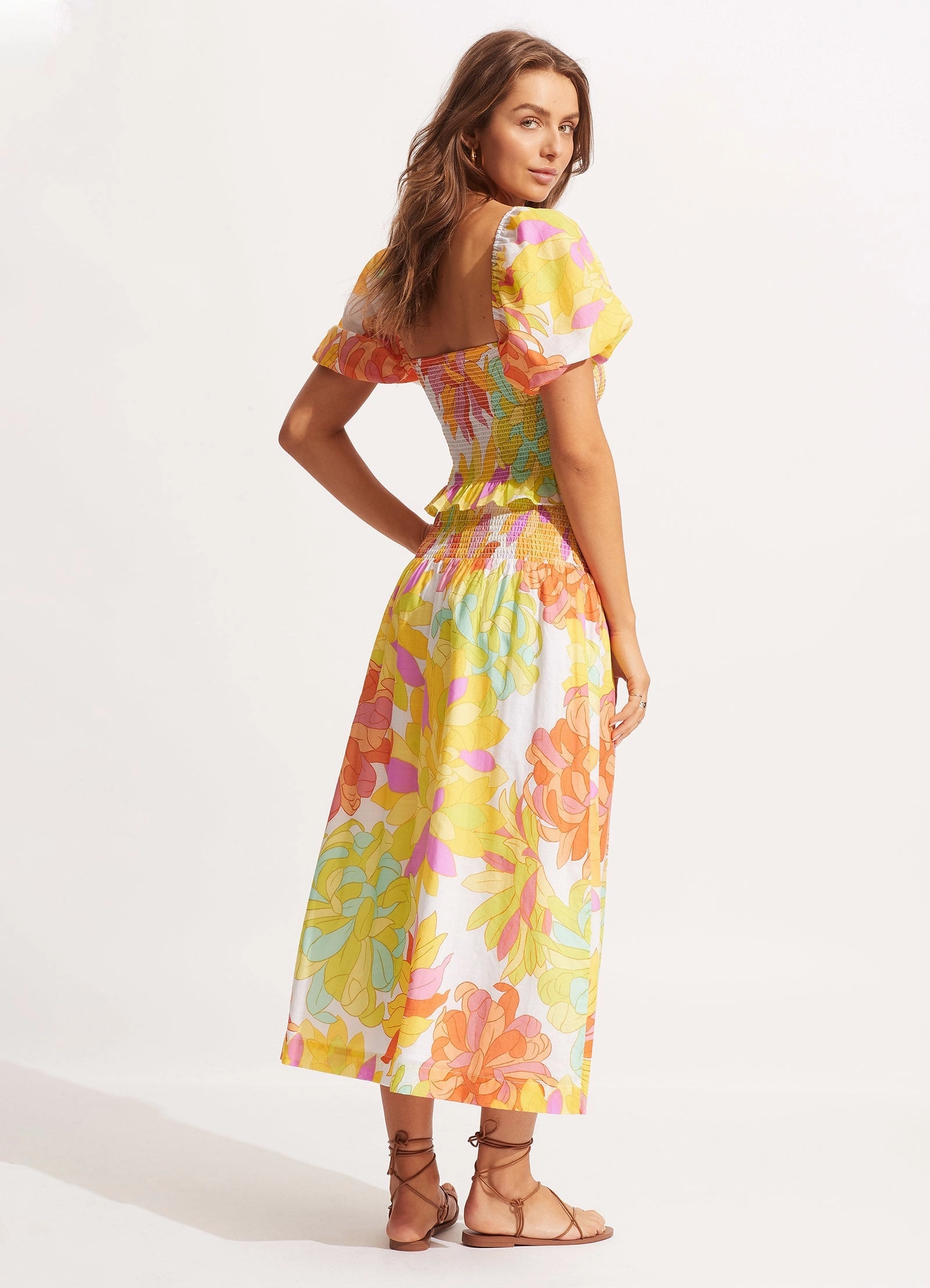 Palm Springs Shirring Skirt - Lime Light