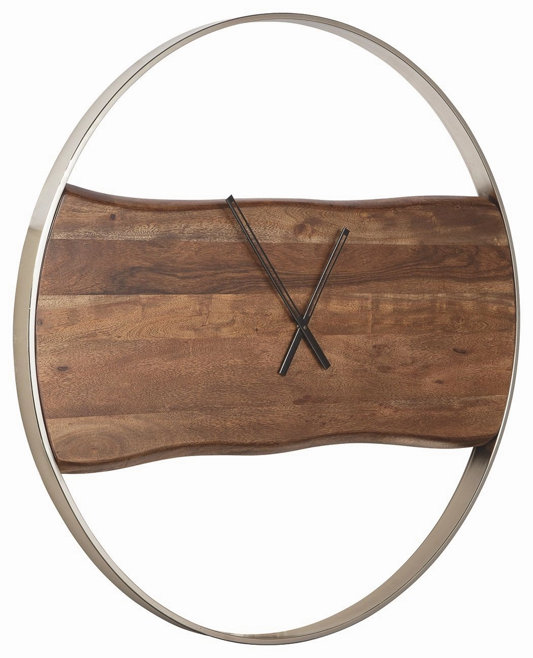 Panchali Brown / Silver Finish Wall Clock