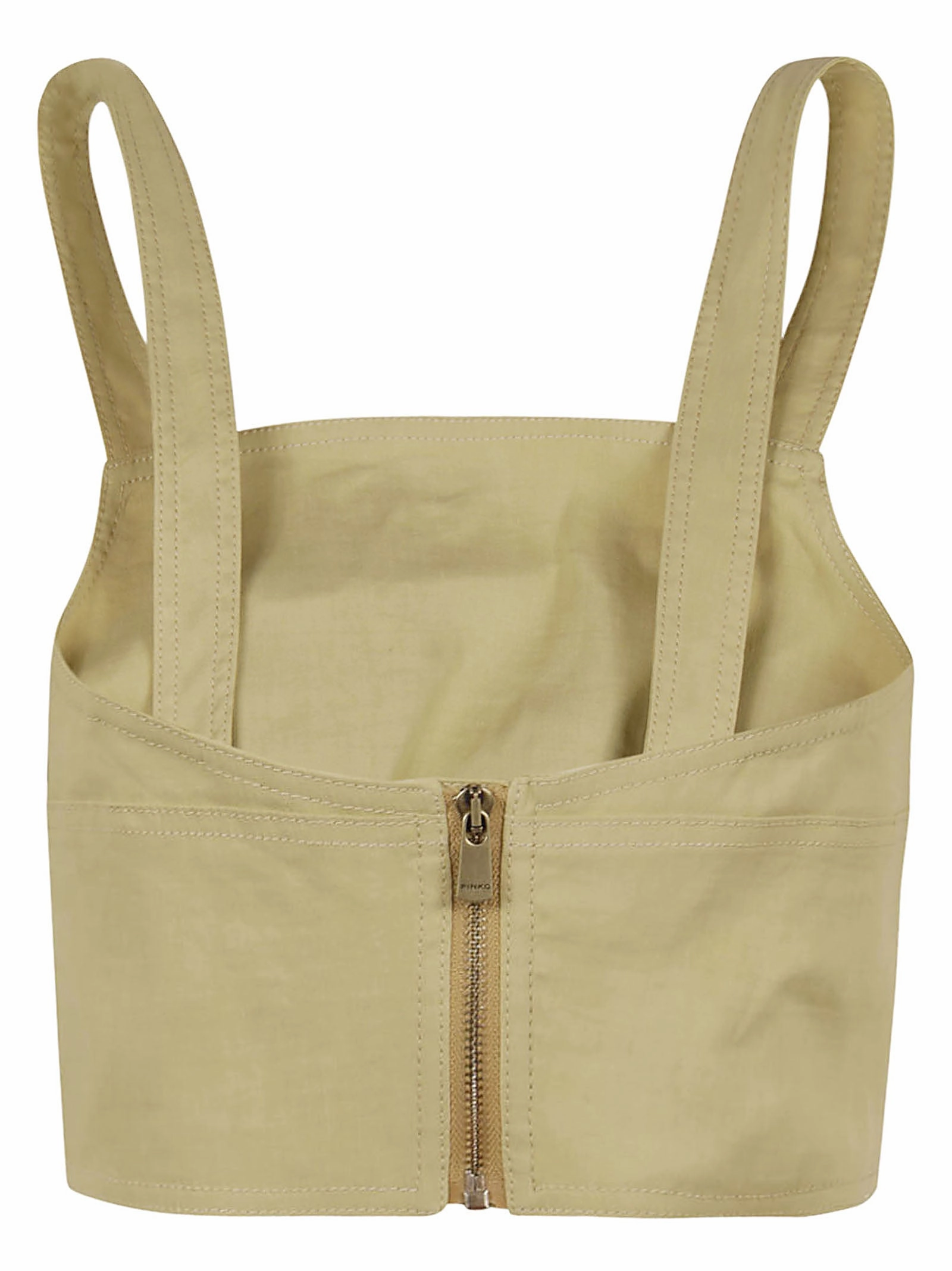 Pinko Back Zipped Sleeveless Cropped Top
