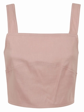 Pinko Back Zipped Sleeveless Cropped Top