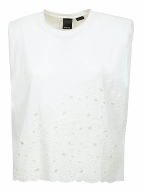 Pinko Perforated Crewneck Sleeveless T-Shirt
