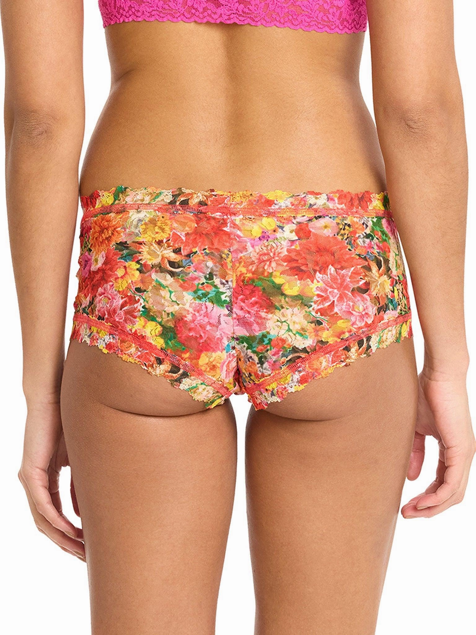 Printed Signature Lace® Boyshort Floramania Pink