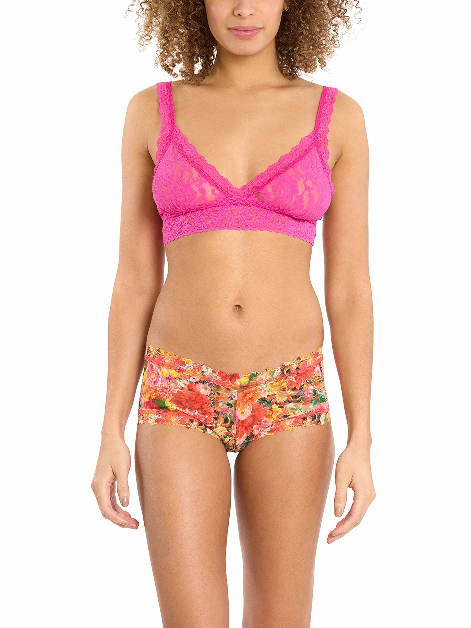 Printed Signature Lace® Boyshort Floramania Pink