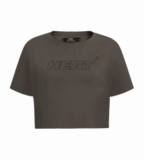 Pro Standard Miami HEAT Taupe Boxy Crop Women's Tee